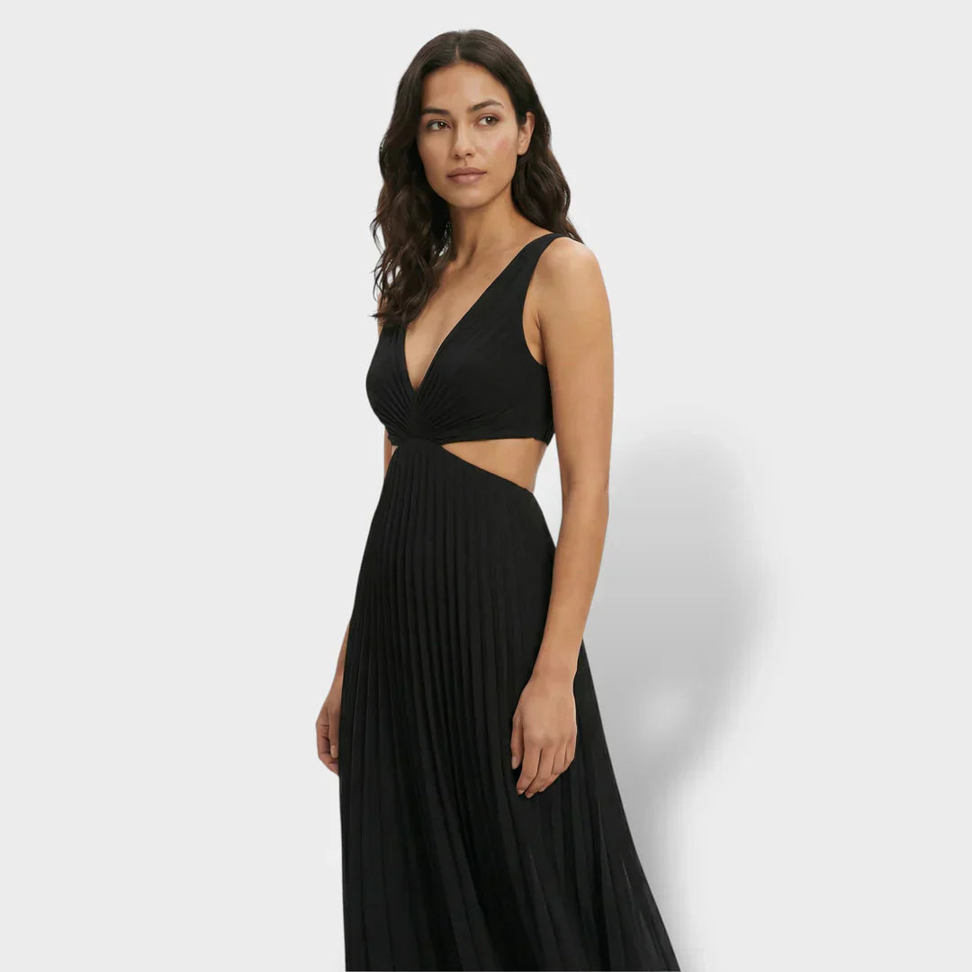 Geplooide midi zomerjurk