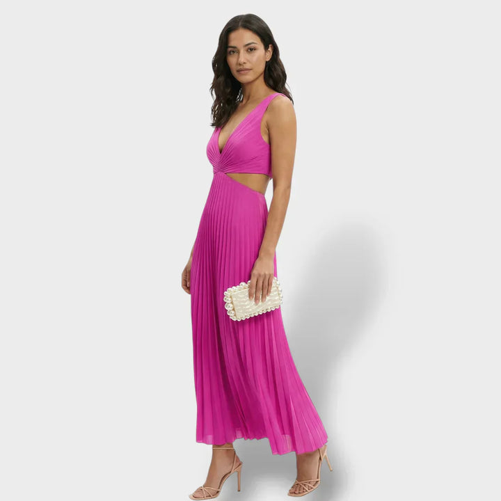 Geplooide midi zomerjurk