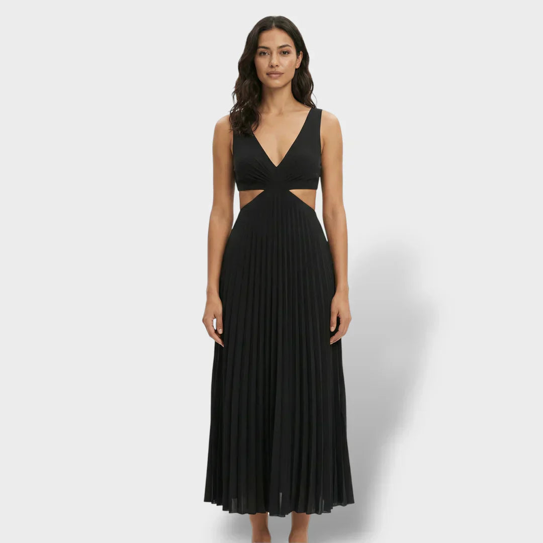 Geplooide midi zomerjurk