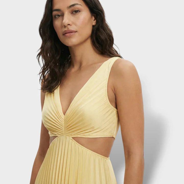 Geplooide midi zomerjurk