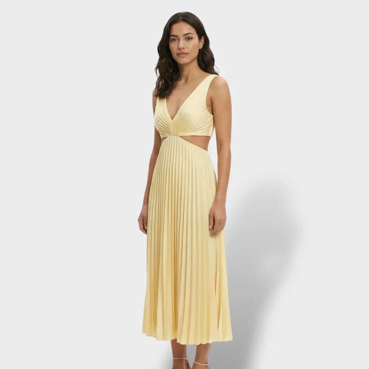 Geplooide midi zomerjurk