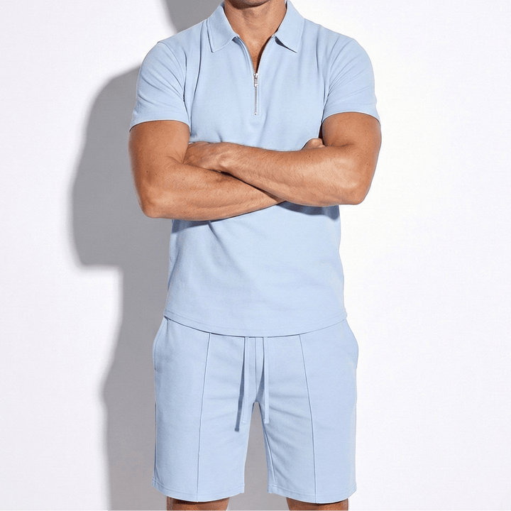 Heren zomerset: poloshirt en korte broek