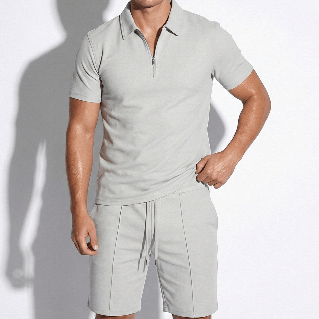 Heren zomerset: poloshirt en korte broek