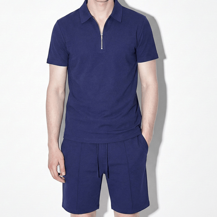 Heren zomerset: poloshirt en korte broek
