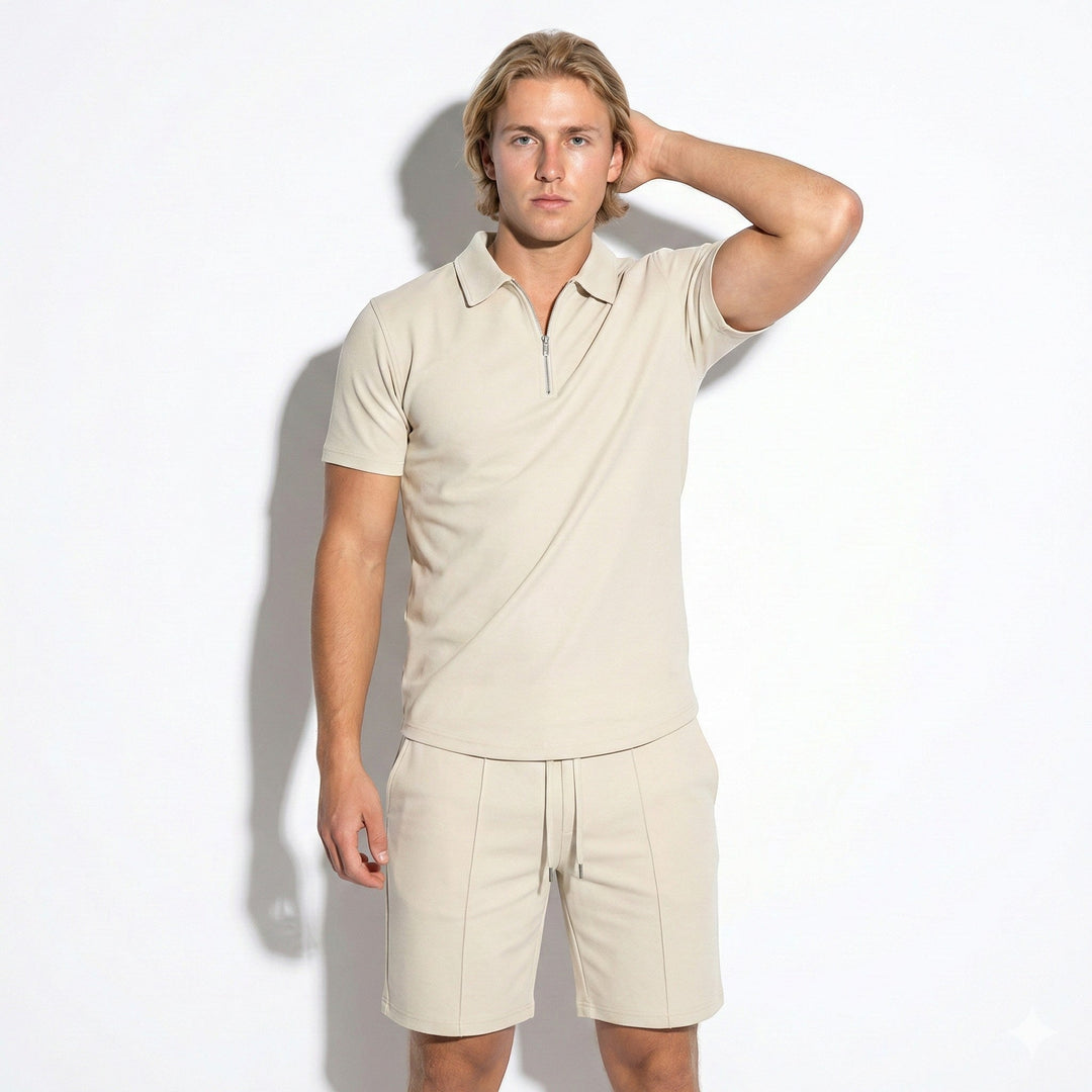 Heren zomerset: poloshirt en korte broek