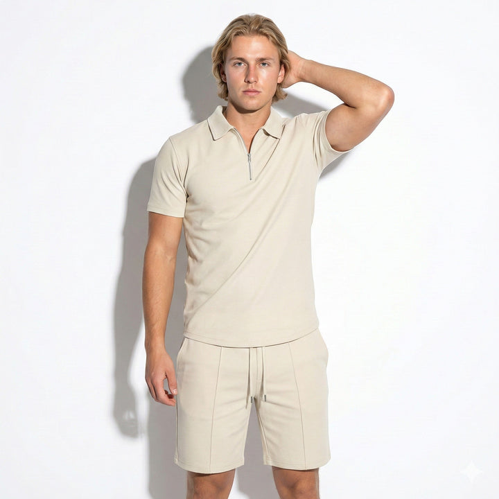 Heren zomerset: poloshirt en korte broek