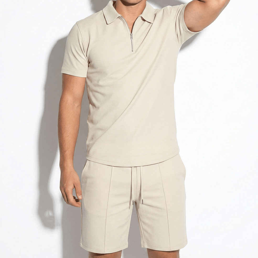 Heren zomerset: poloshirt en korte broek