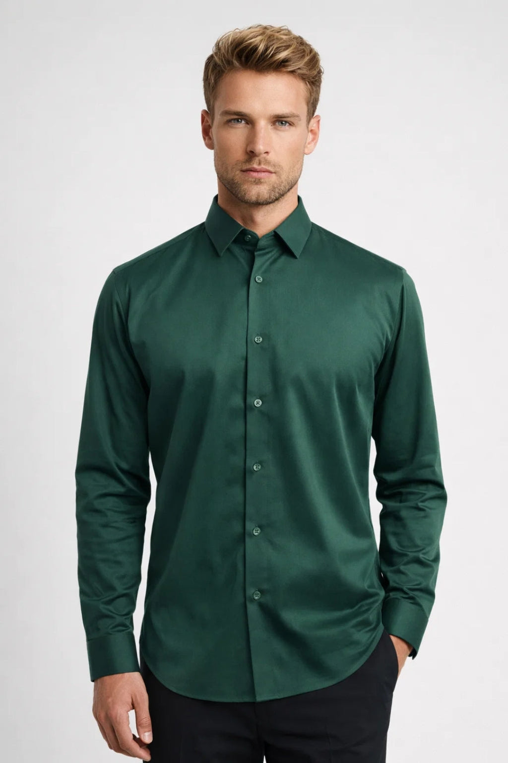 Heren Overhemd met Lange Mouwen en Slim Fit