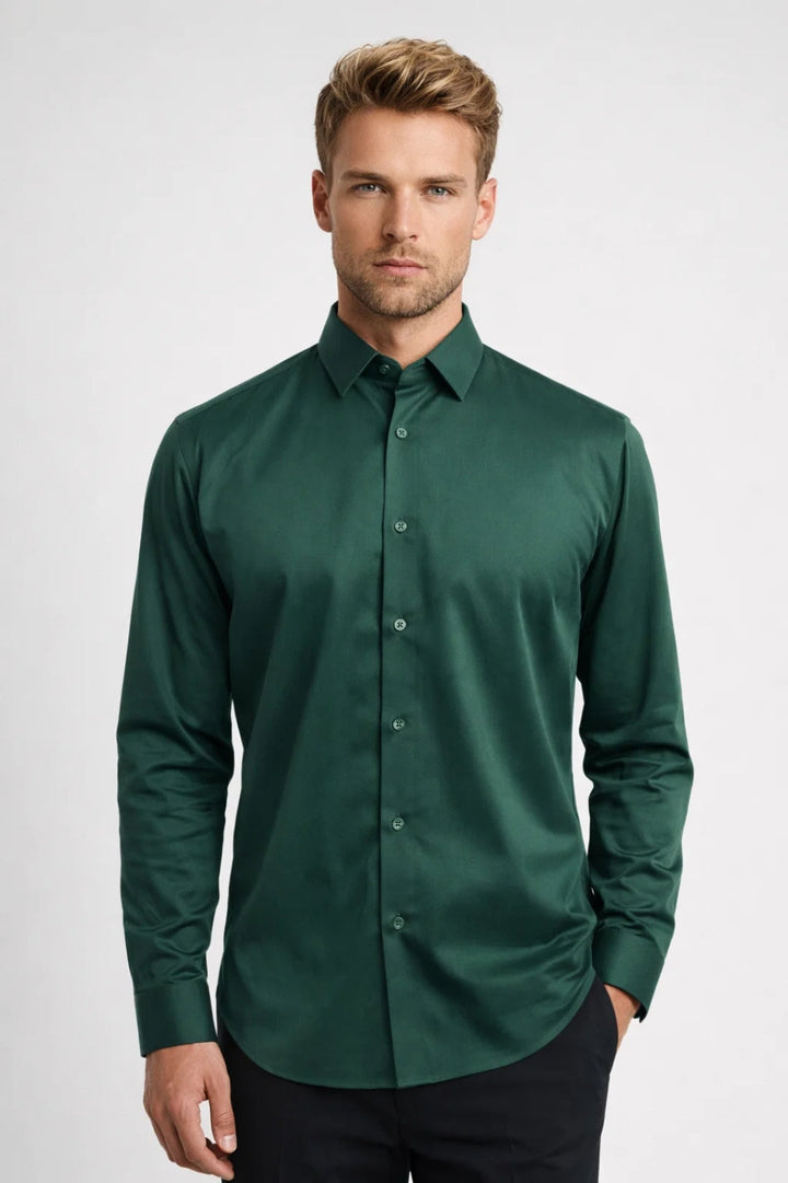Heren Overhemd met Lange Mouwen en Slim Fit