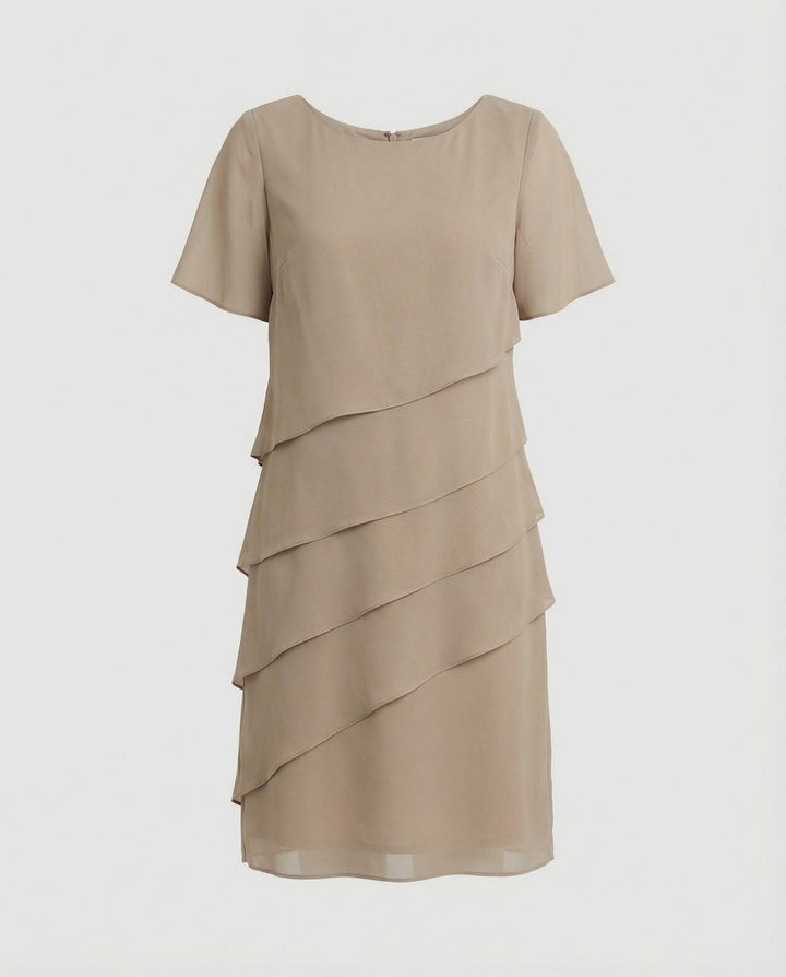 Chiffonjurk voor dames met korte mouwen