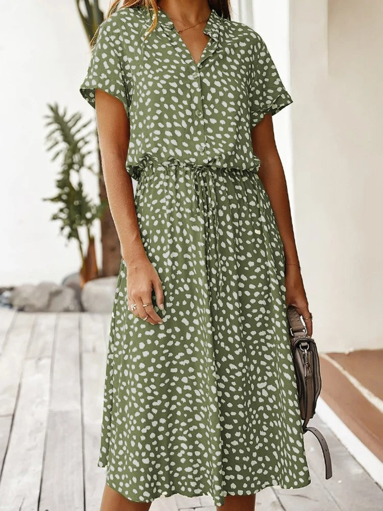 Midi-jurk voor dames met dierenprint