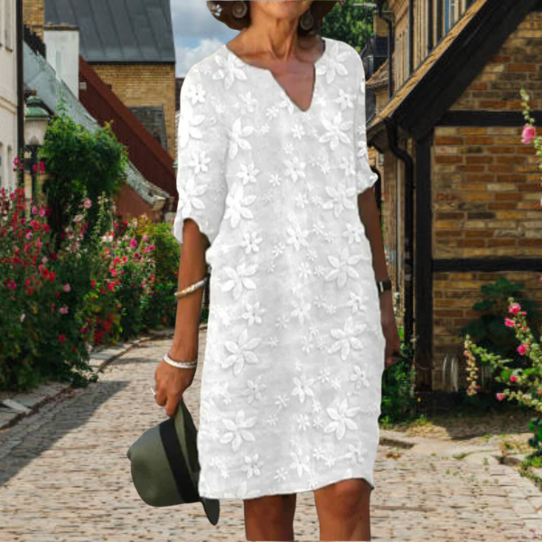 Casual jurk met bloemenprint en v-hals voor dames