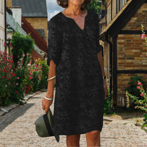 Casual jurk met bloemenprint en v-hals voor dames