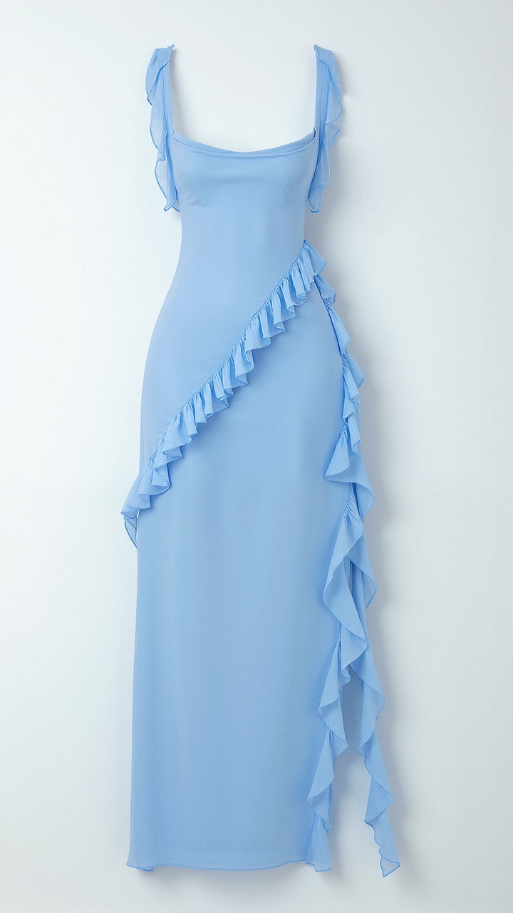 Grace maxi-jurk met ruches