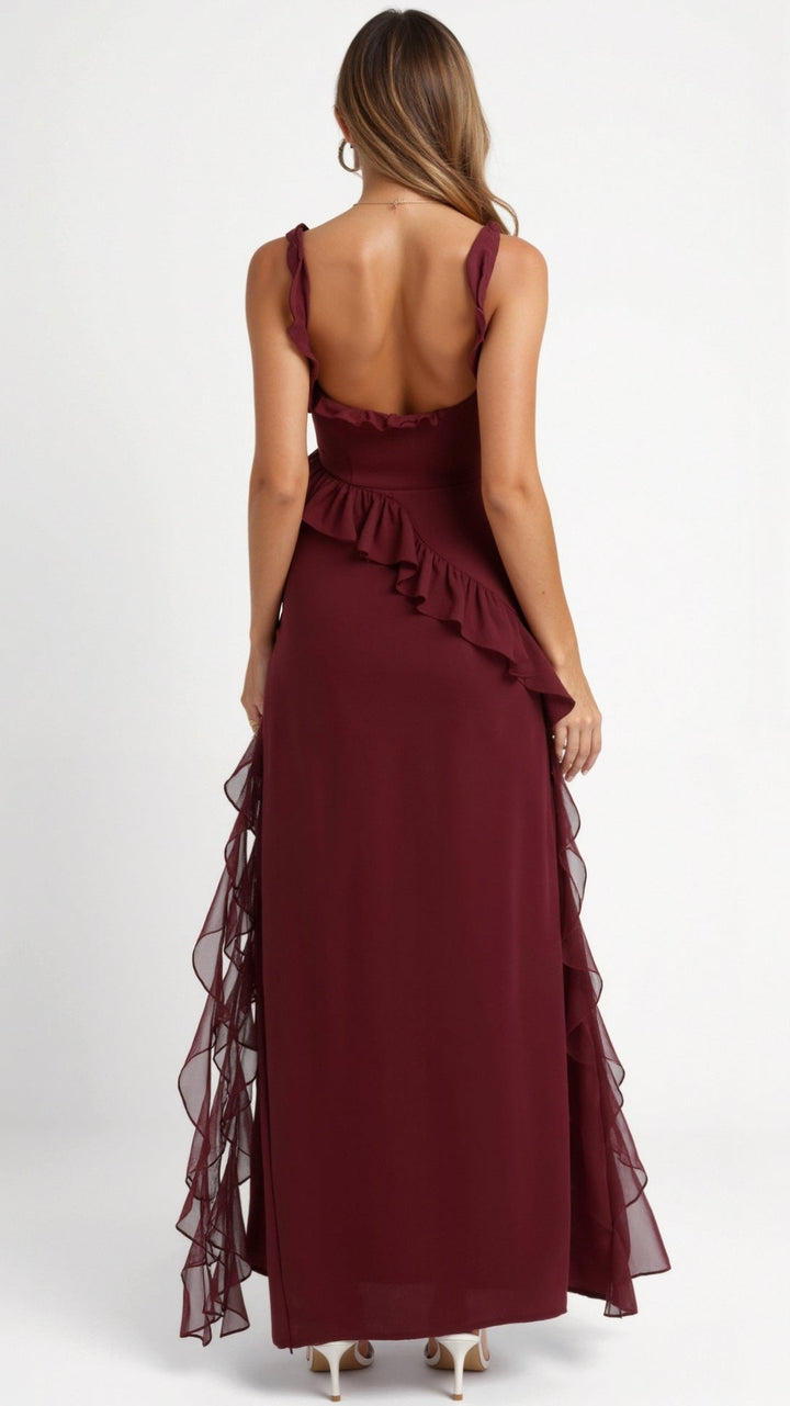 Grace maxi-jurk met ruches