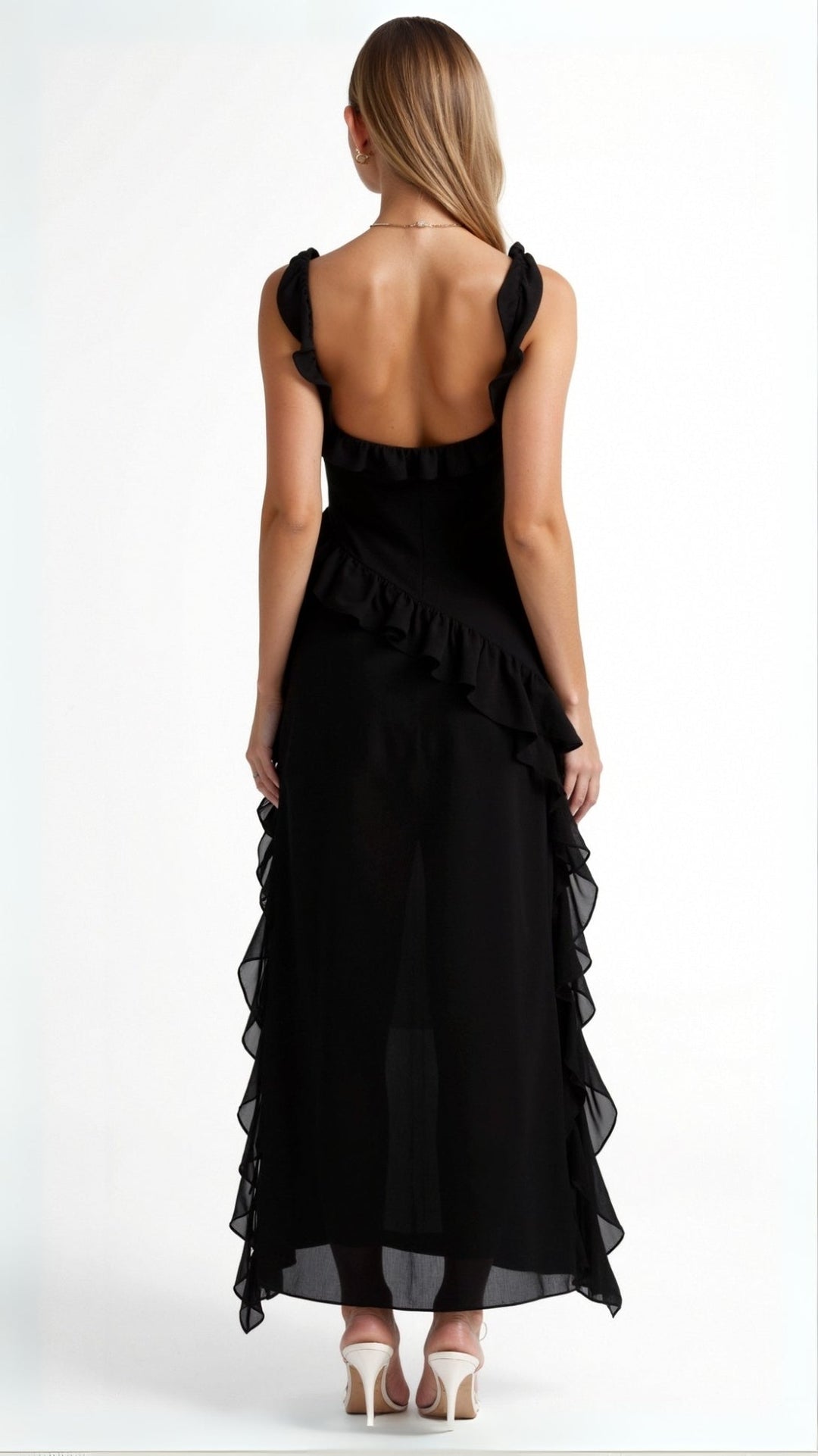 Grace maxi-jurk met ruches