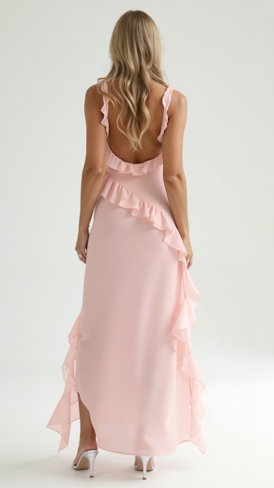 Grace maxi-jurk met ruches
