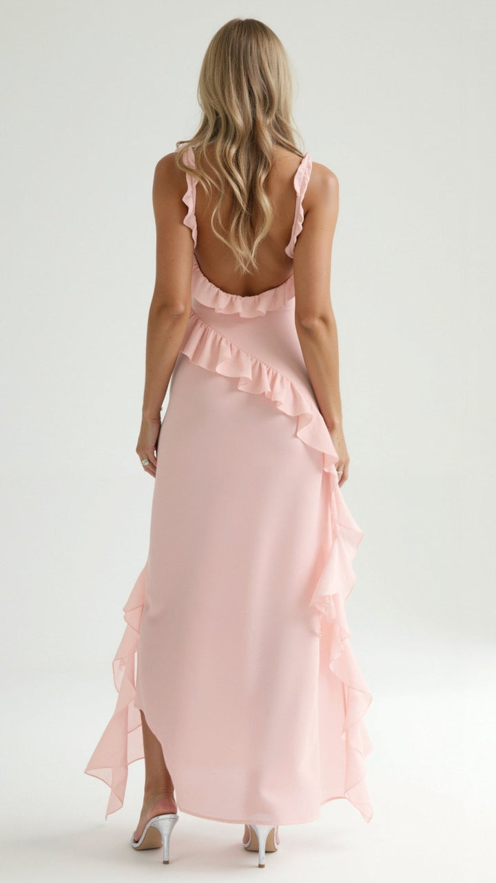 Grace maxi-jurk met ruches