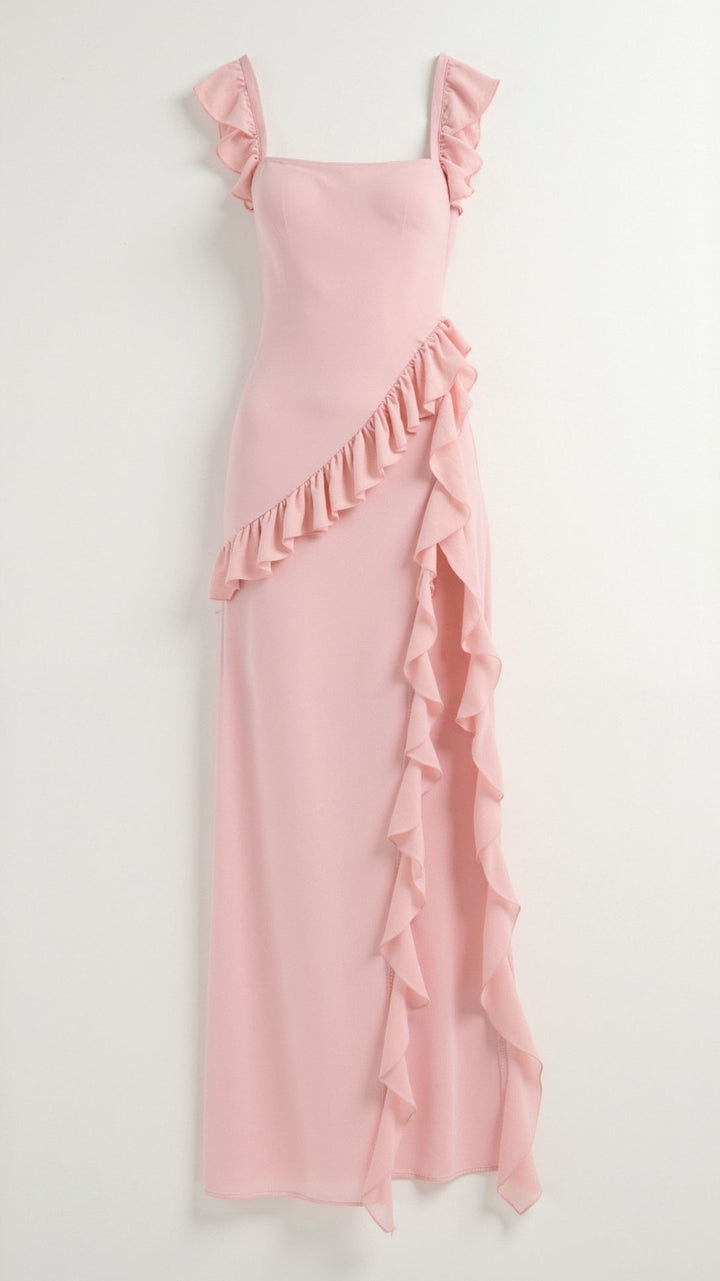 Grace maxi-jurk met ruches