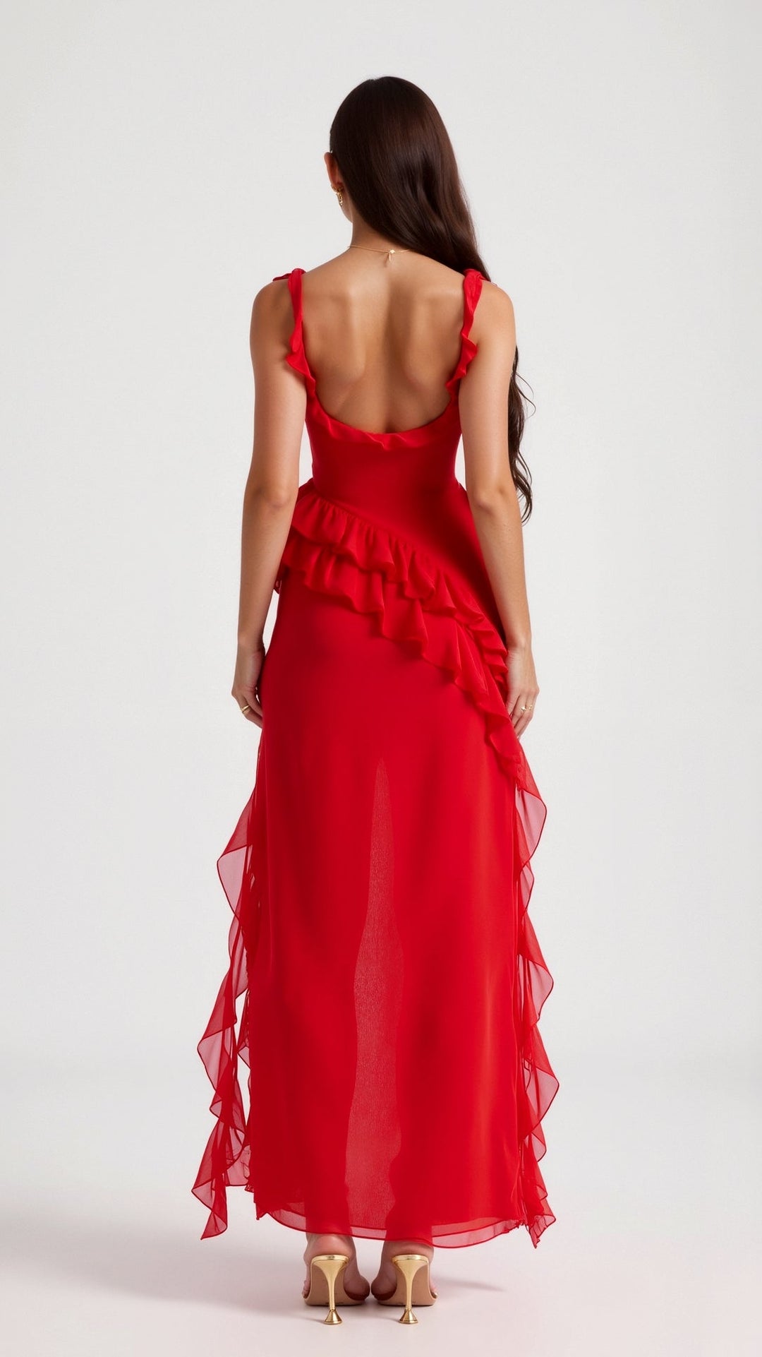 Grace maxi-jurk met ruches