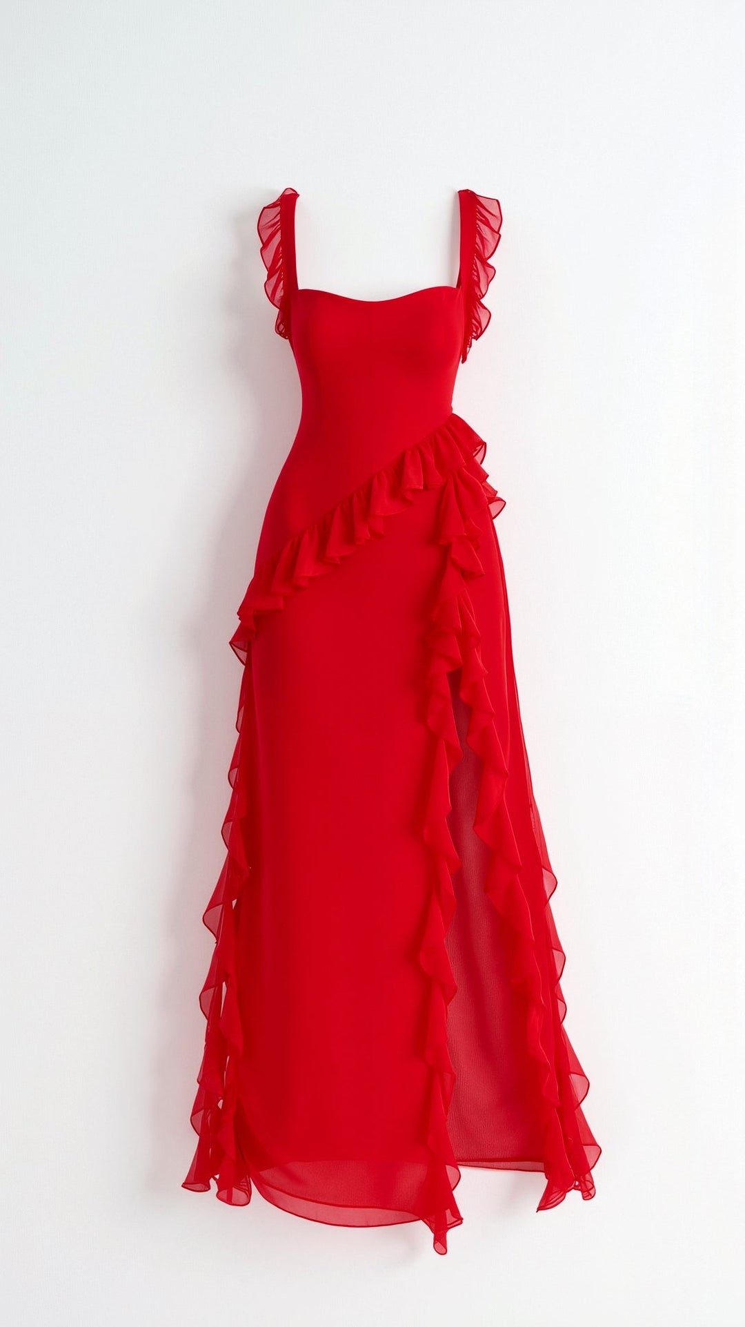 Grace maxi-jurk met ruches