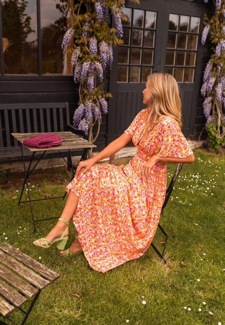 Bloemen maxi trouwjurk