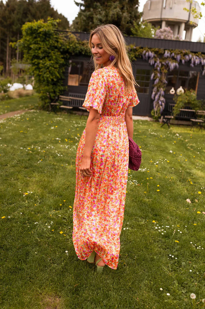 Bloemen maxi trouwjurk