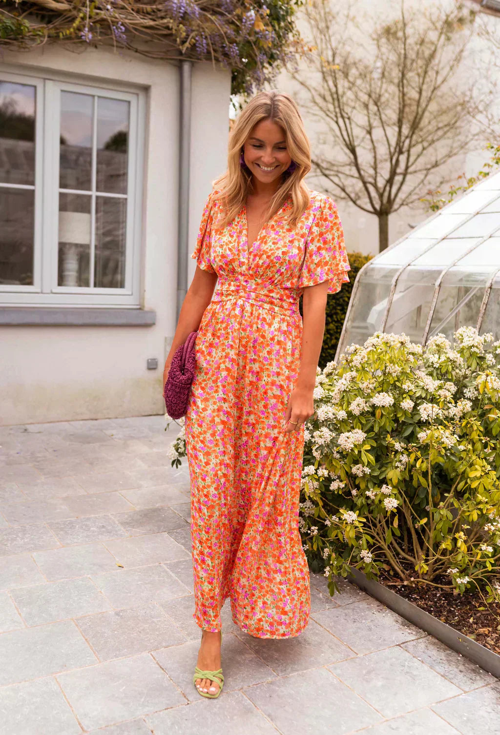 Bloemen maxi trouwjurk