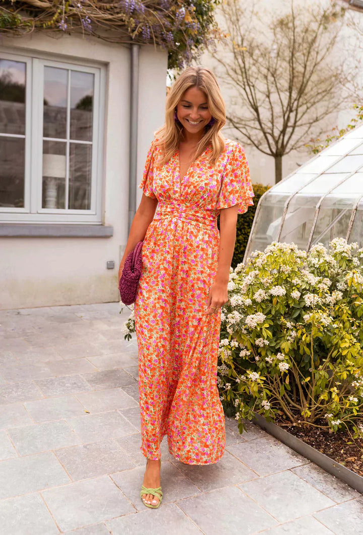 Bloemen maxi trouwjurk