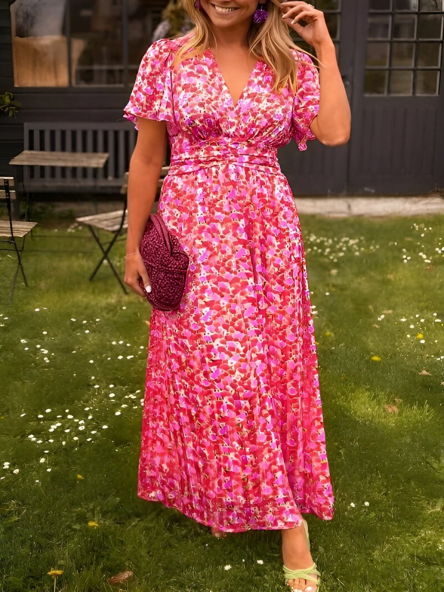 Bloemen maxi trouwjurk